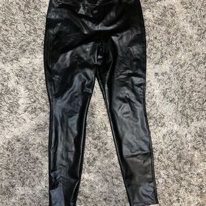 GAP Shiny Black Faux Leather Pants